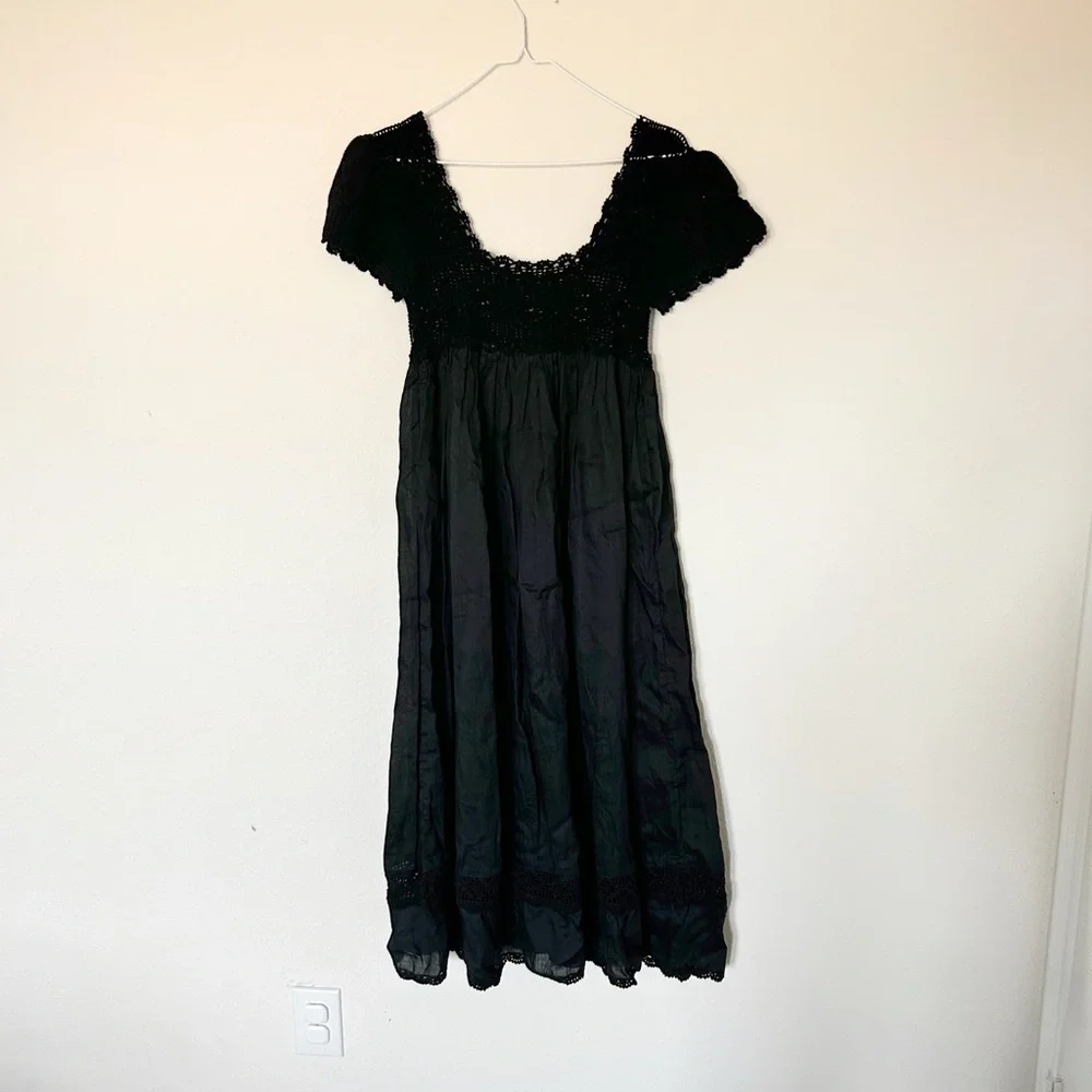 Doen Lucienne Crochet Midi Dress Black - Picture 5 of 11